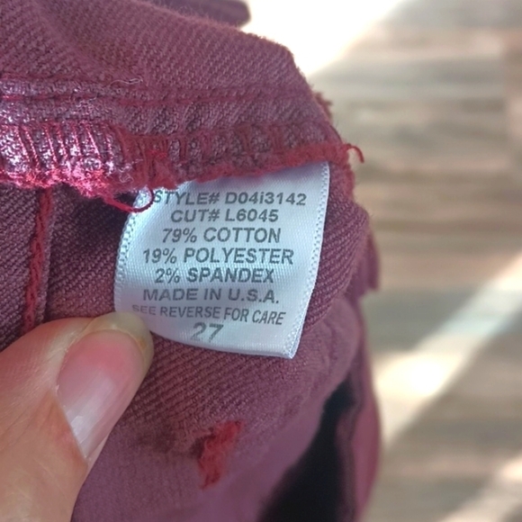 Carmar burgundy denim jeans size 27 - Picture 7 of 10